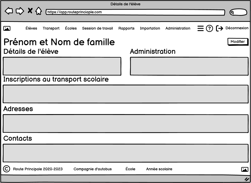 Détails d'un élève