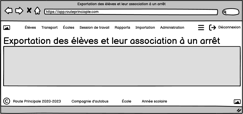 Exportation des élèves et leur association à un arrêt